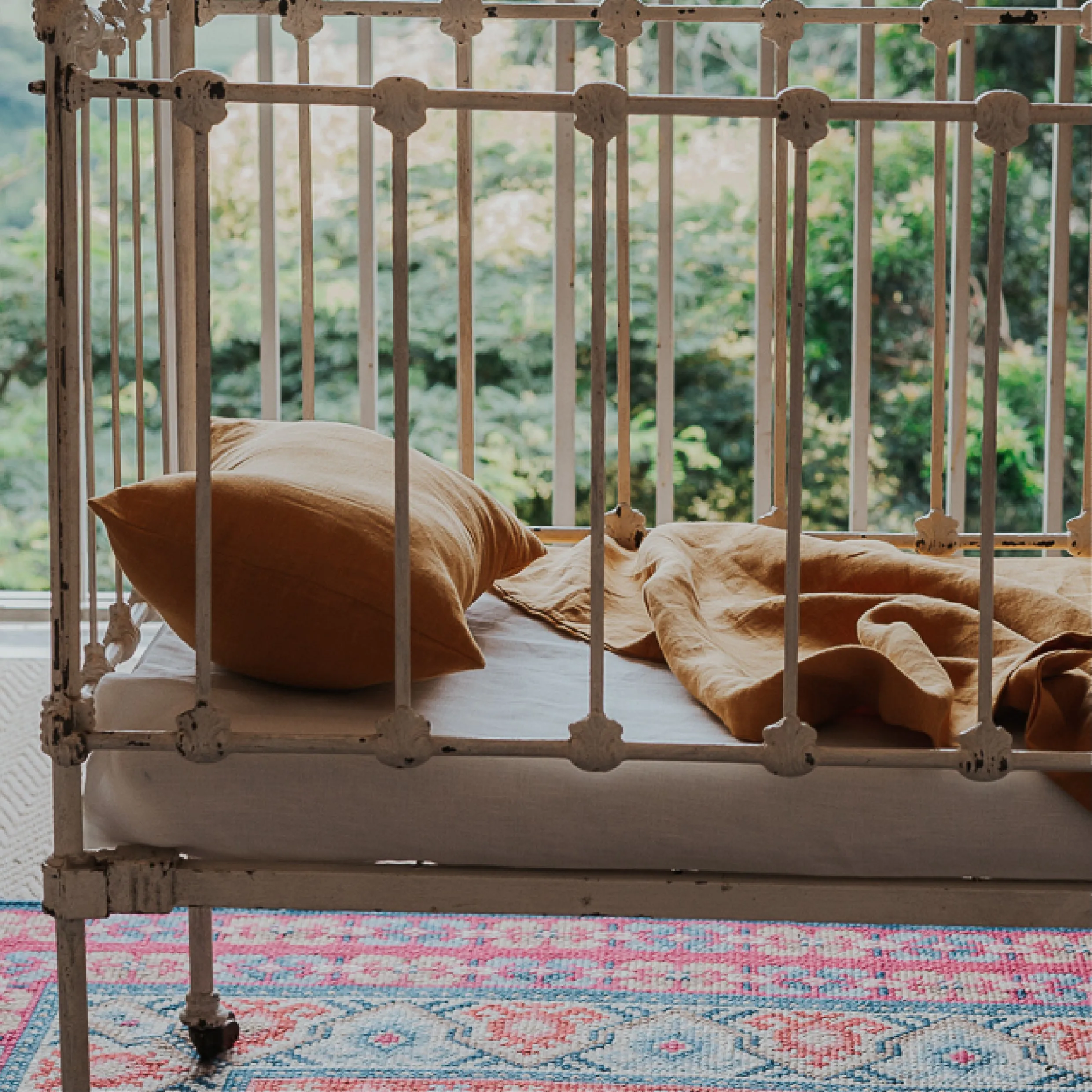 100% Linen Crib Set (Duvet and Pillowslip) | Saffron