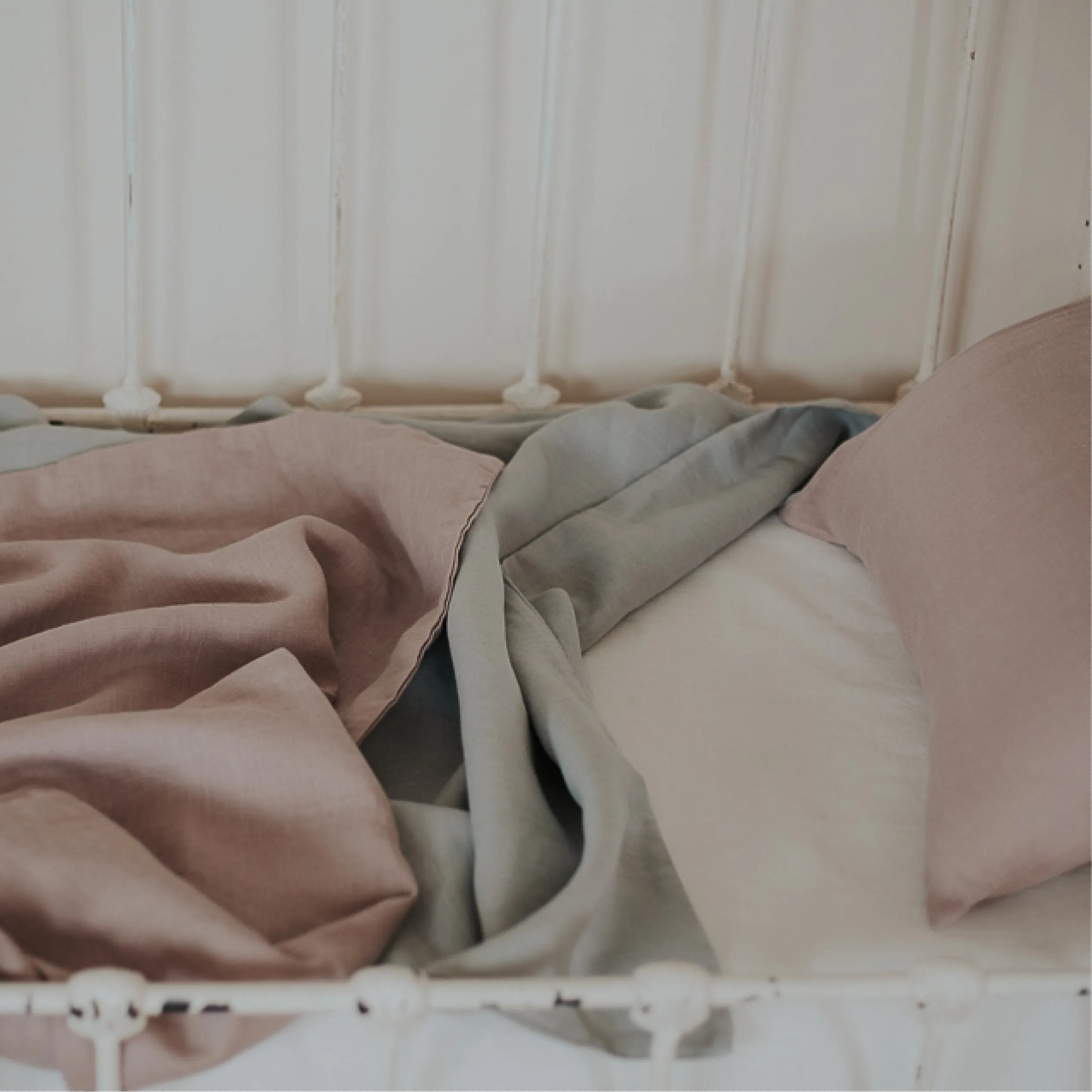 100% Linen Crib Set (Duvet and Pillowslip) | Stone