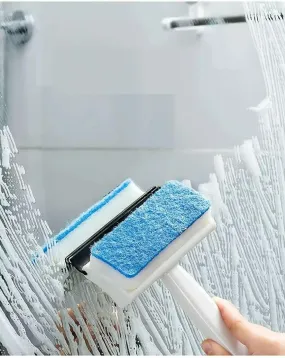 2 In 1 Glass Cleaning Brush & Wiper with Extended Handle