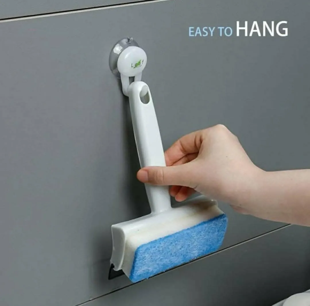 2 In 1 Glass Cleaning Brush & Wiper with Extended Handle