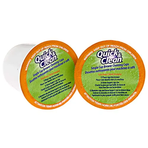 6-Pack of Cleaning Cups for Keurig K-Cup Machines - 2.0 Compatible, Stain Remover, Non-Toxic - By Quick & Clean