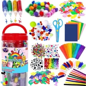 All In One Craft Supplies Jar | Assorted Craft Art Supply Kit 21x10x9.5cm | Kids Age 4 