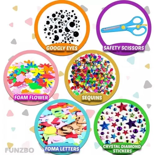 All In One Craft Supplies Jar | Assorted Craft Art Supply Kit 21x10x9.5cm | Kids Age 4 