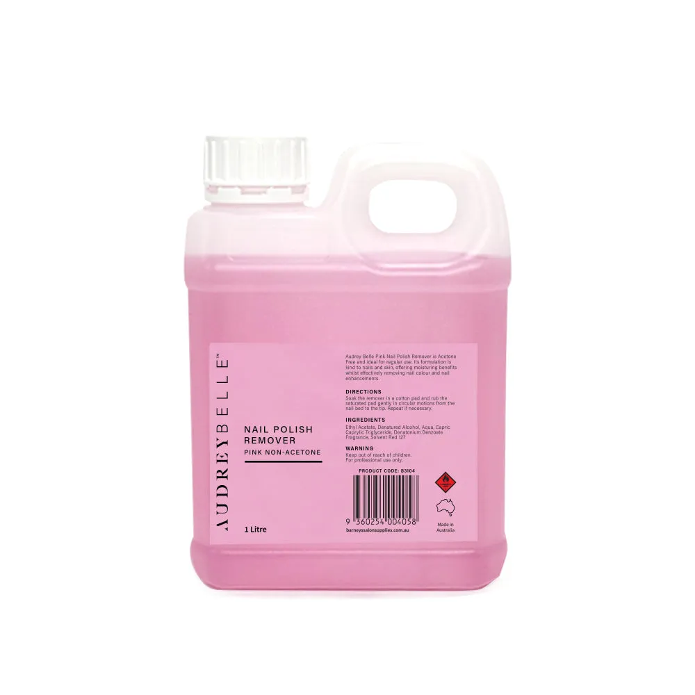 Audrey Belle Nail Polish Remover Pink - Non Acetone 1 Litre