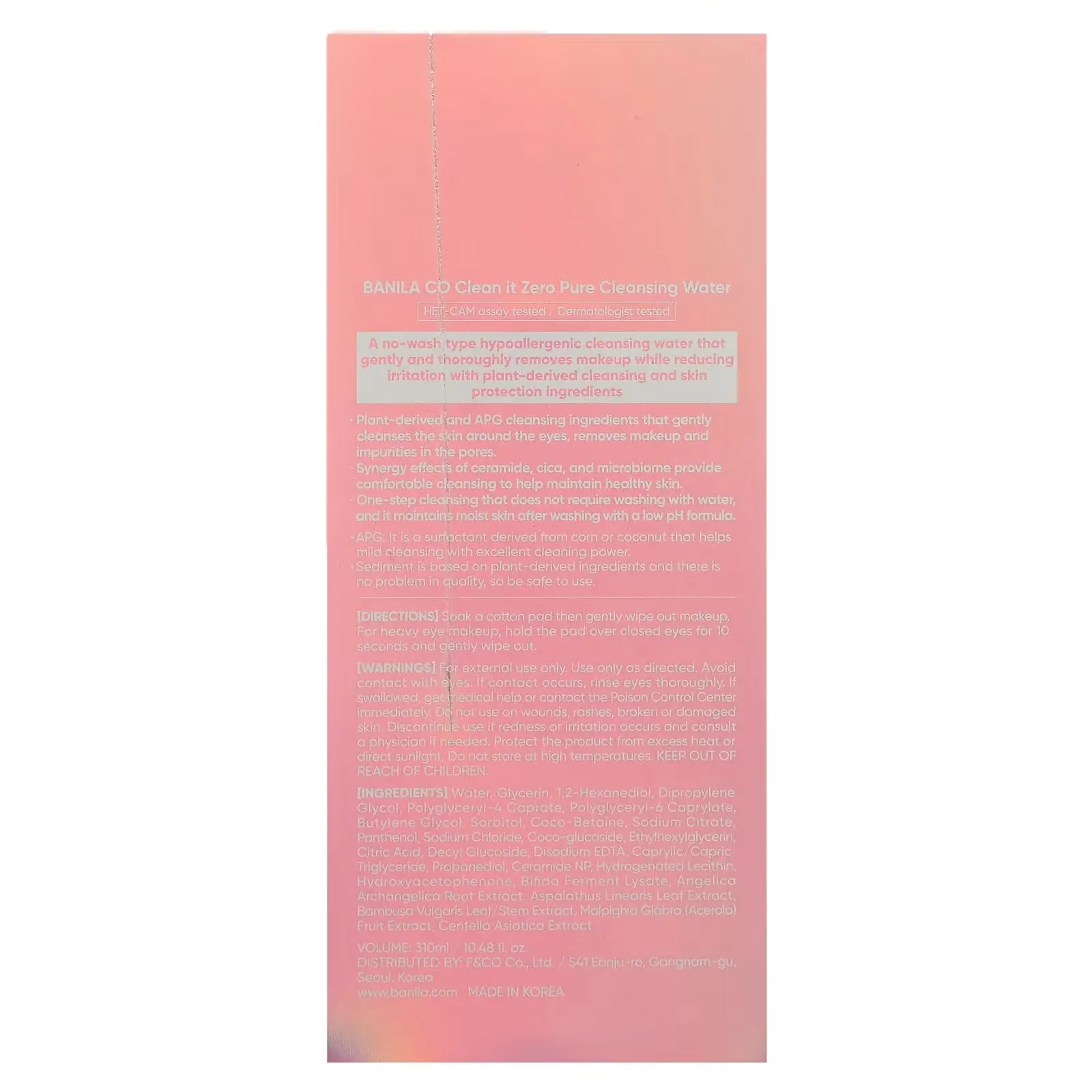 Banila Co Clean It Zero Pure Cleansing Water
