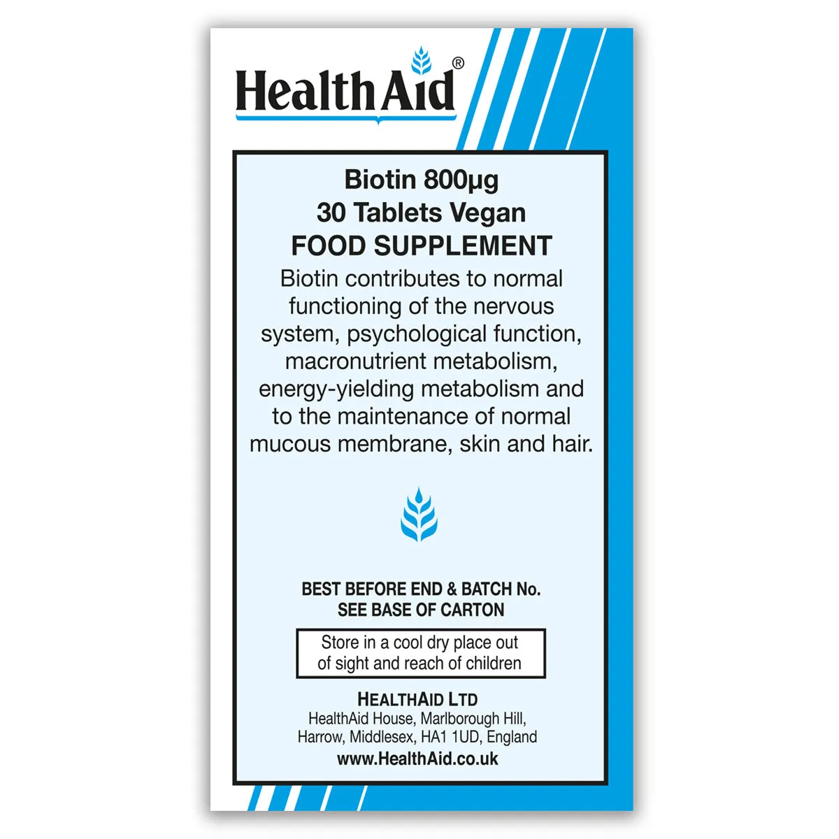 Biotin 800µg Tablets