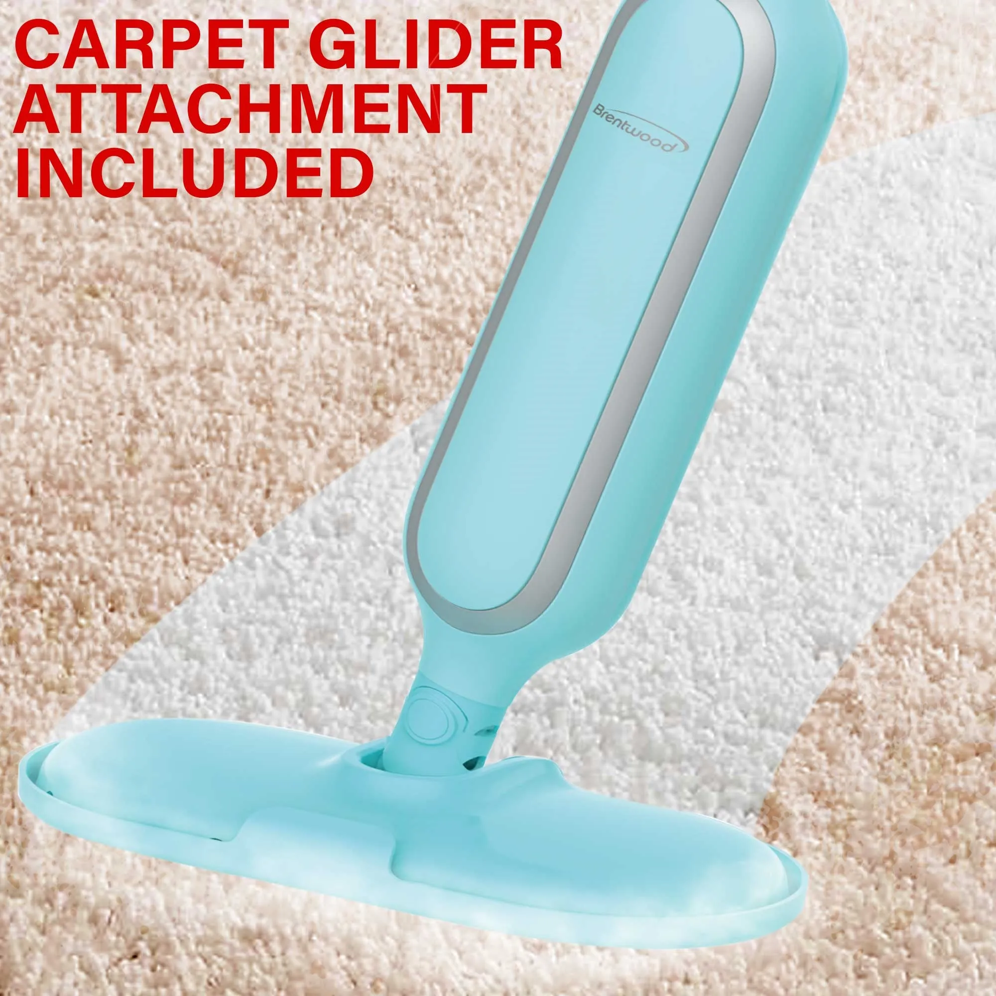 Brentwood STM-4000BL 1100w Steam Mop Hard Floor Steamer Tile and Wood Cleaner, Blue