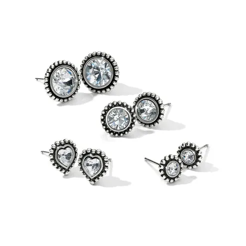 Brighton | Shimmer Heart Mini Post Earrings in Clear Crystal
