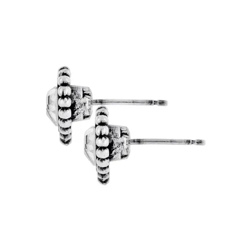 Brighton | Shimmer Heart Mini Post Earrings in Clear Crystal