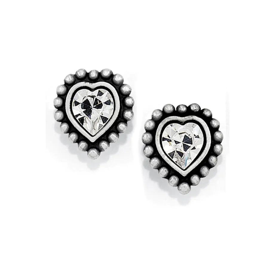 Brighton | Shimmer Heart Mini Post Earrings in Clear Crystal