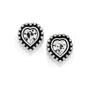 Brighton | Shimmer Heart Mini Post Earrings in Clear Crystal