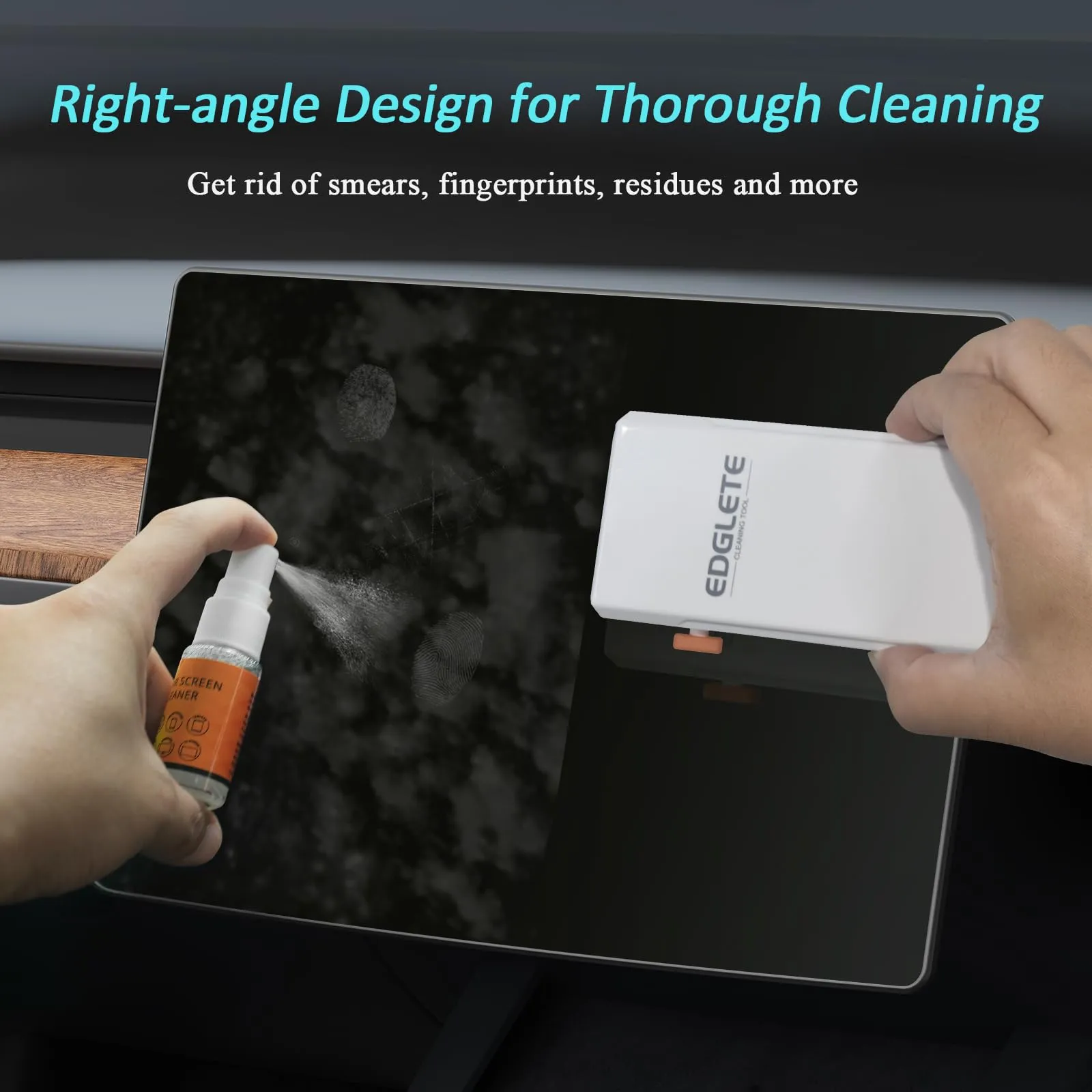 Car Screen Cleaner with Detailing Brush - Screen Cleaner Spray Car Detailing Kit Interior Cleaner for Touch Screen Display Dashboard, Car Cleaning Kit for Tesla Model 3 Y Jeep BMW Honda Benz Chevy