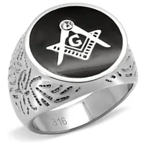 CJ7880OS Wholesale Stainless Steel Men's Masonic Ring