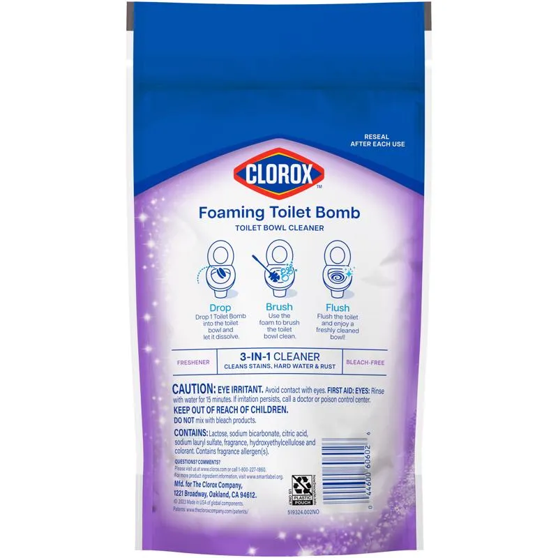 Clorox Foaming Lavender Scent Toilet Bowl Cleaner 5.3 oz Tablet