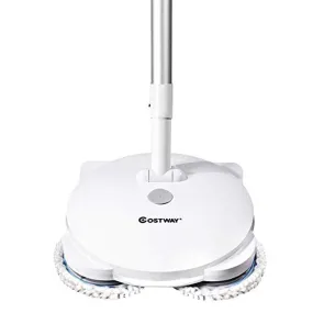 Cordless Electric Spin Mop, Spray Wireless Dual- Head Mop with LED Light