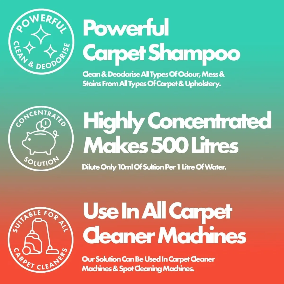 Dirtbusters Pro Carpet Cleaner Shampoo, Deep Clean & Neutralise Powerful Professional Standard Cleaning Solution With Odour Neutraliser (5L)