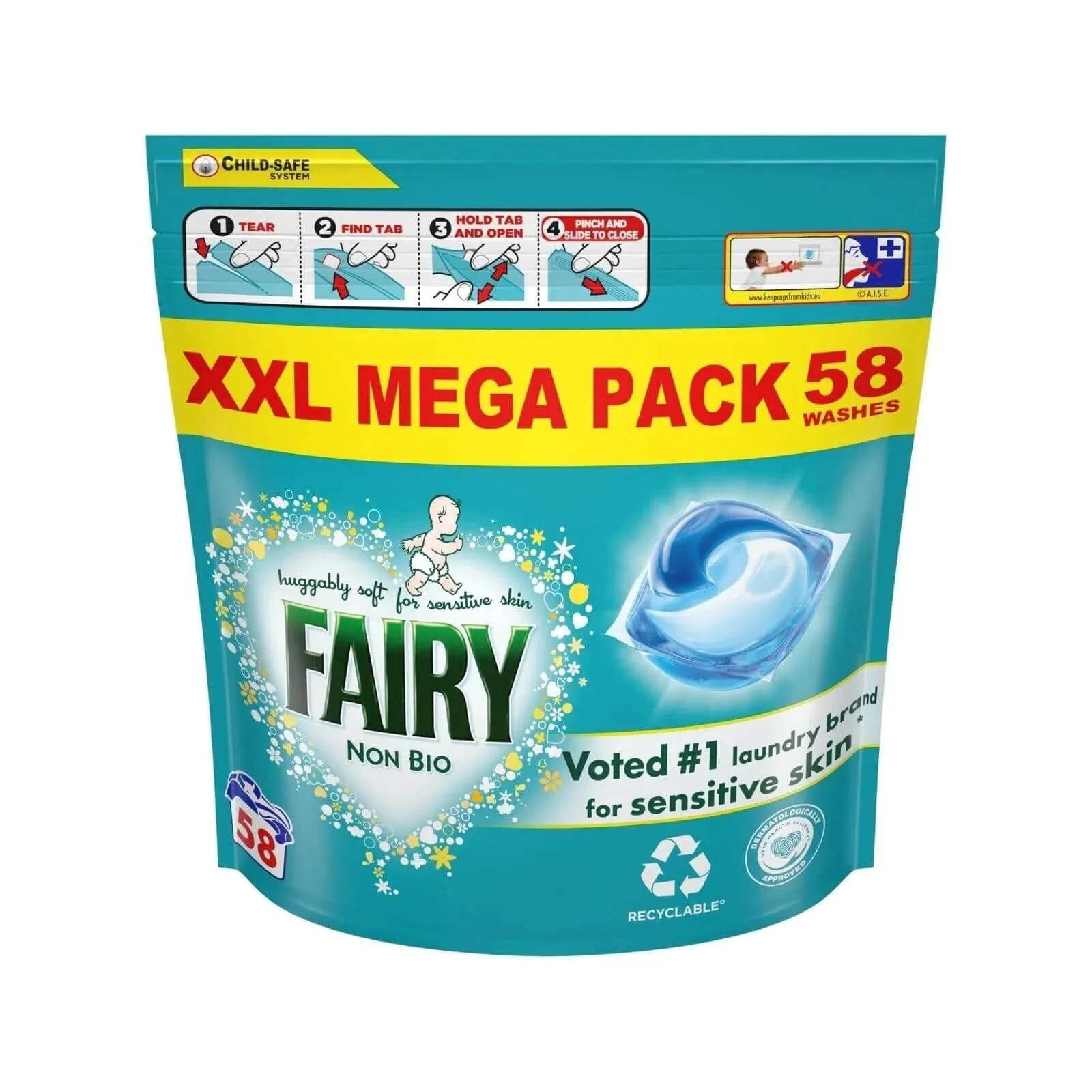 Fairy Non Bio Pods for Sensitive Skin 58 Washes