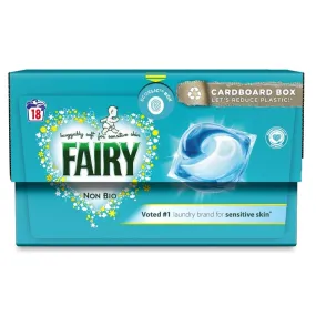 Fairy Non Bio Pods Washing Liquid Capsules for Sensitive Skin 18 Washes