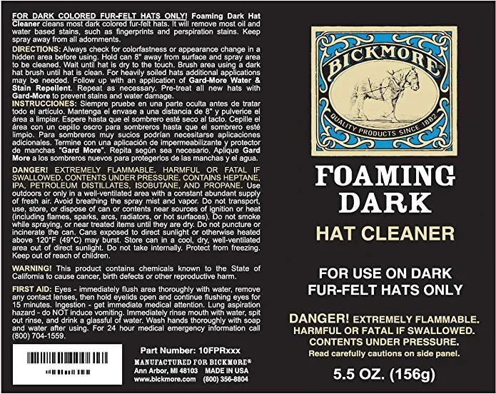 FOAMING DARK HAT CLEANER