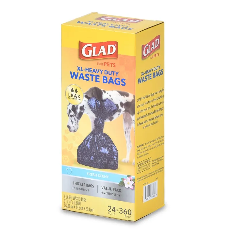 Glad for Pets Scented Waste Bags - Value Pack, 360 Bags