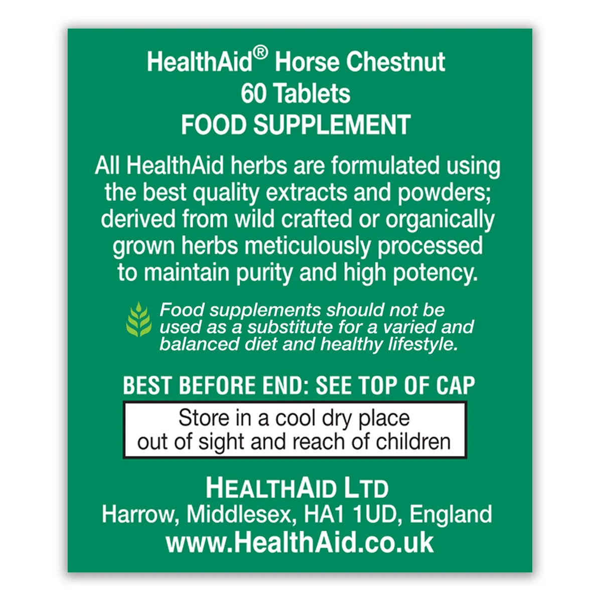 Horse Chestnut 1000mg Tablets