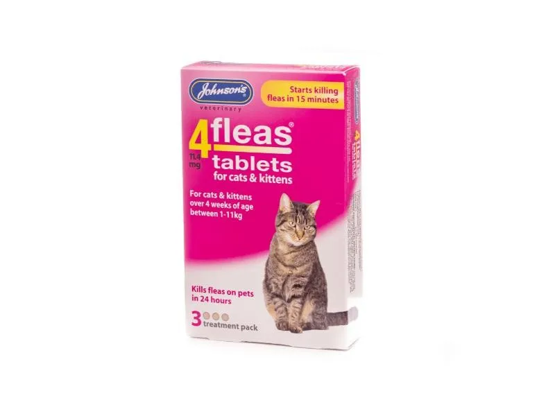 Johnsons 4fleas Tablets for Cats & Kittens 3 Tablets
