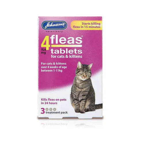 Johnsons 4fleas Tablets for Cats & Kittens 3 Tablets