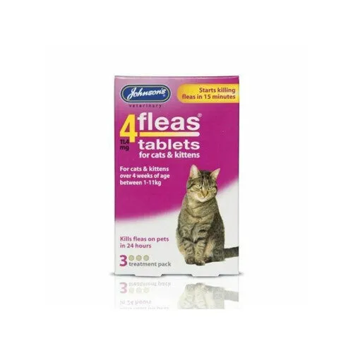Johnsons 4fleas Tablets for Cats & Kittens 3 Tablets