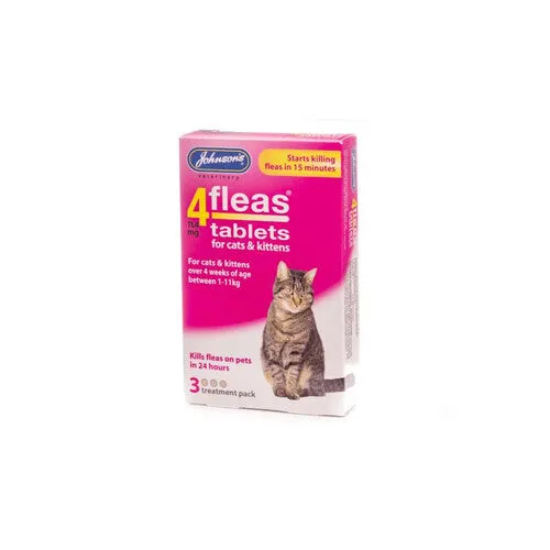 Johnsons 4fleas Tablets for Cats & Kittens 3 Tablets