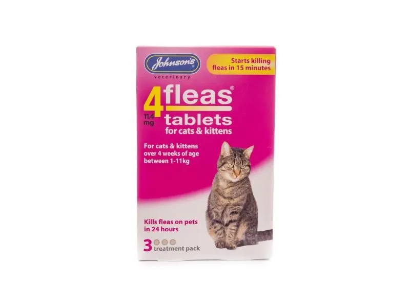 Johnsons 4fleas Tablets for Cats & Kittens 3 Tablets