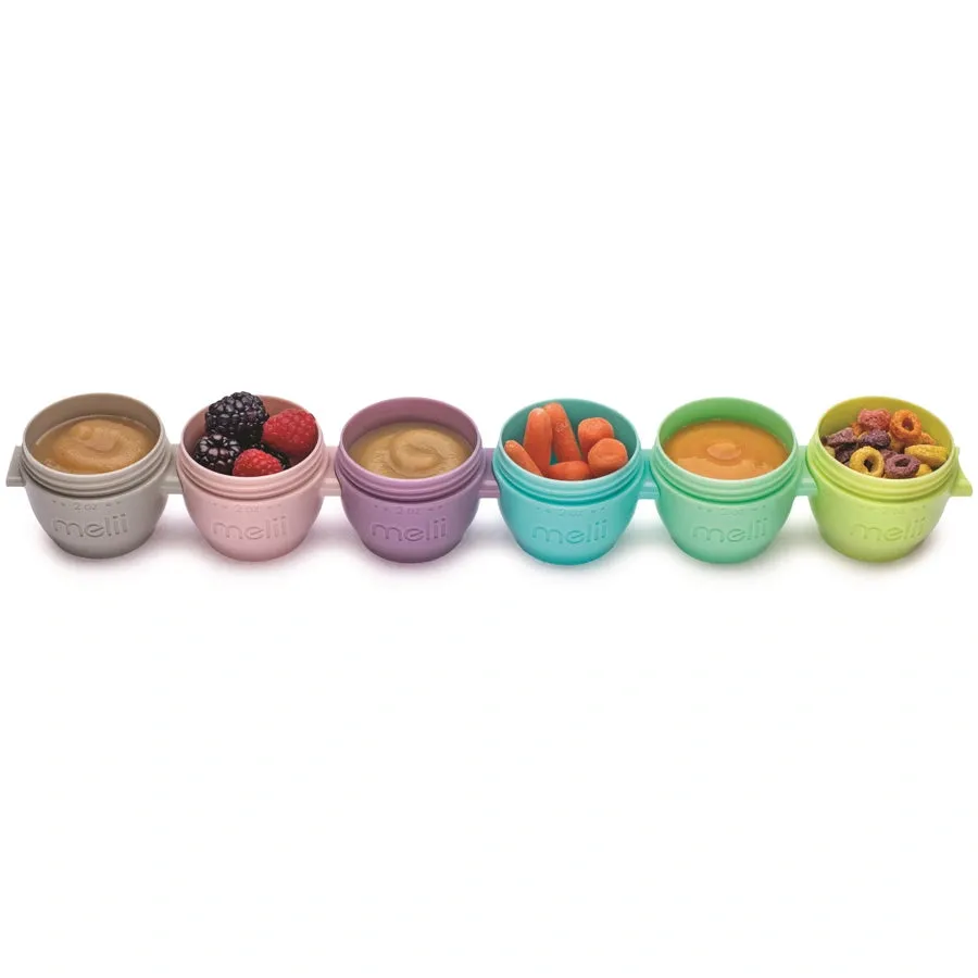 Melii Snap & Go Pods Baby Food Storage Container 2oz, (Pack of 6)
