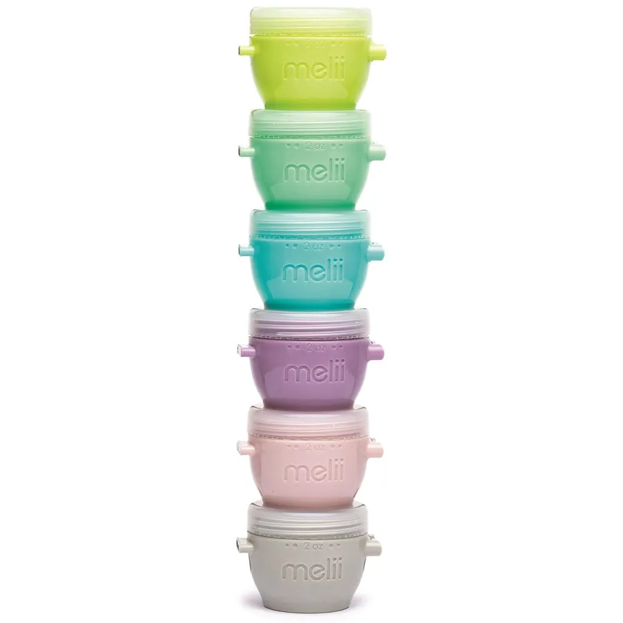 Melii Snap & Go Pods Baby Food Storage Container 2oz, (Pack of 6)