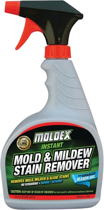 Moldex 7010 Instant Mold and Mildew Stain Remover, 32 oz, Liquid, Mild, Clear :EA: QUANTITY: 1