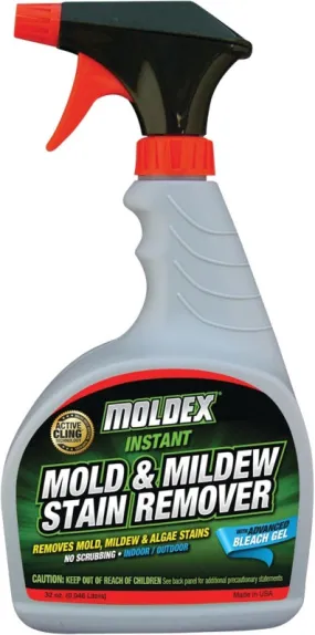 Moldex 7010 Instant Mold and Mildew Stain Remover, 32 oz, Liquid, Mild, Clear :EA: QUANTITY: 1