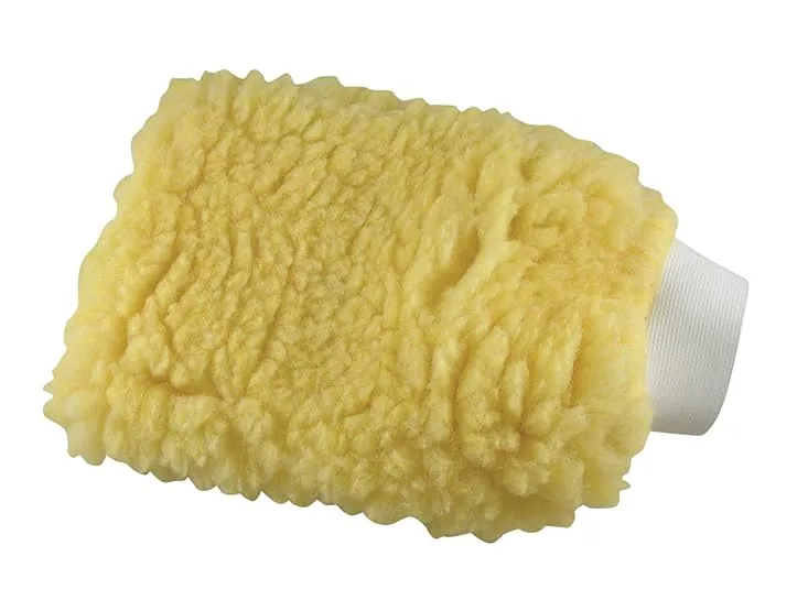 Premium Gold Wash Mitt with Cuff - 8" × 11" Scratch Proof Double Faced Design - Heavy-Duty Lorene-Dynel Synthetic Fibers - Superior Water Retention - Heat, Gasoline, & Detergent Resistant