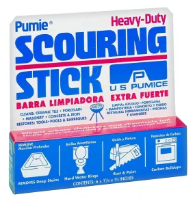Pumie HDW-12 Scouring Stick, Glass Abrasive, 5-3/4 in L, 1-1/4 in W, Gray :EA: QUANTITY: 1