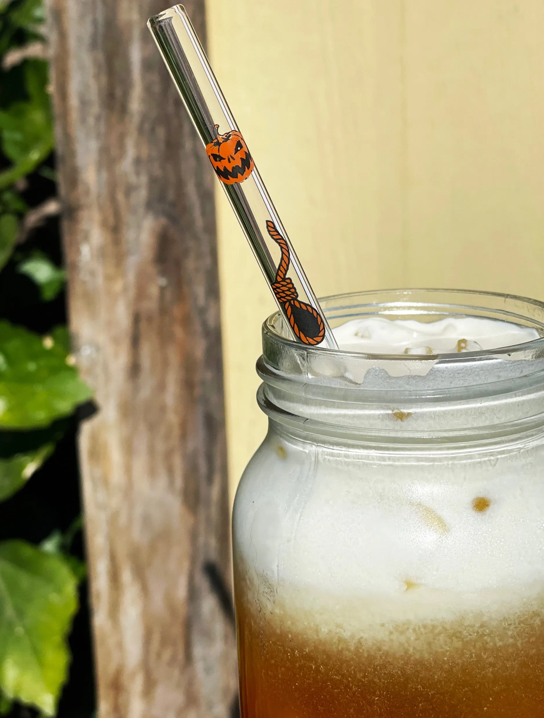 PUMPKIN GLASS STRAW