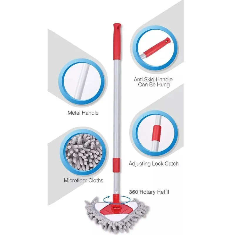 Retractable Triangle Microfiber Mop A130017