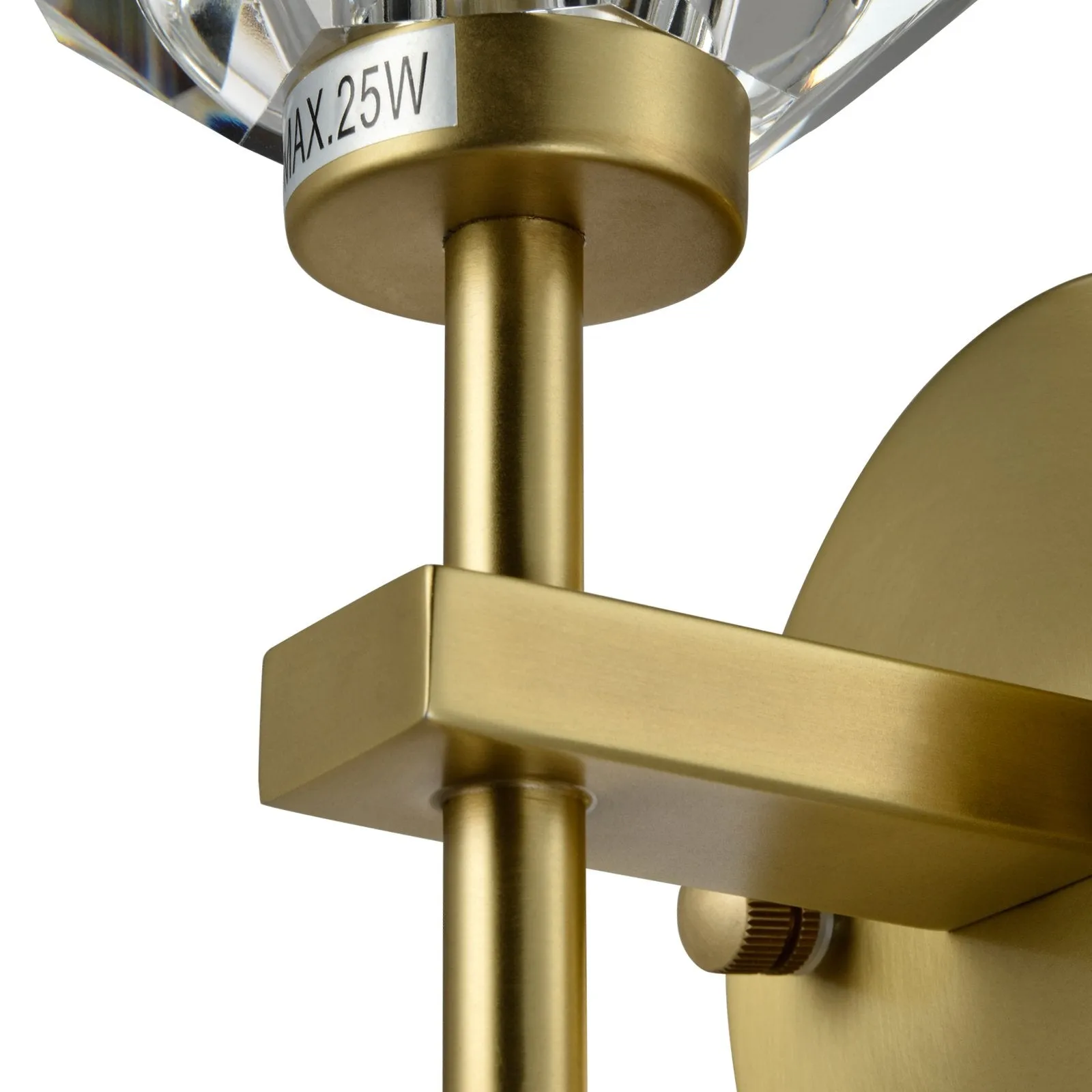 TULIM 1-Light Wall Light Short Stem Crystal Glass Shade Aged Brass G9