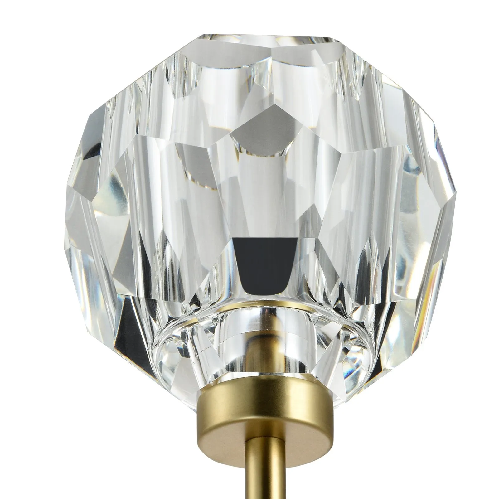 TULIM 1-Light Wall Light Short Stem Crystal Glass Shade Aged Brass G9