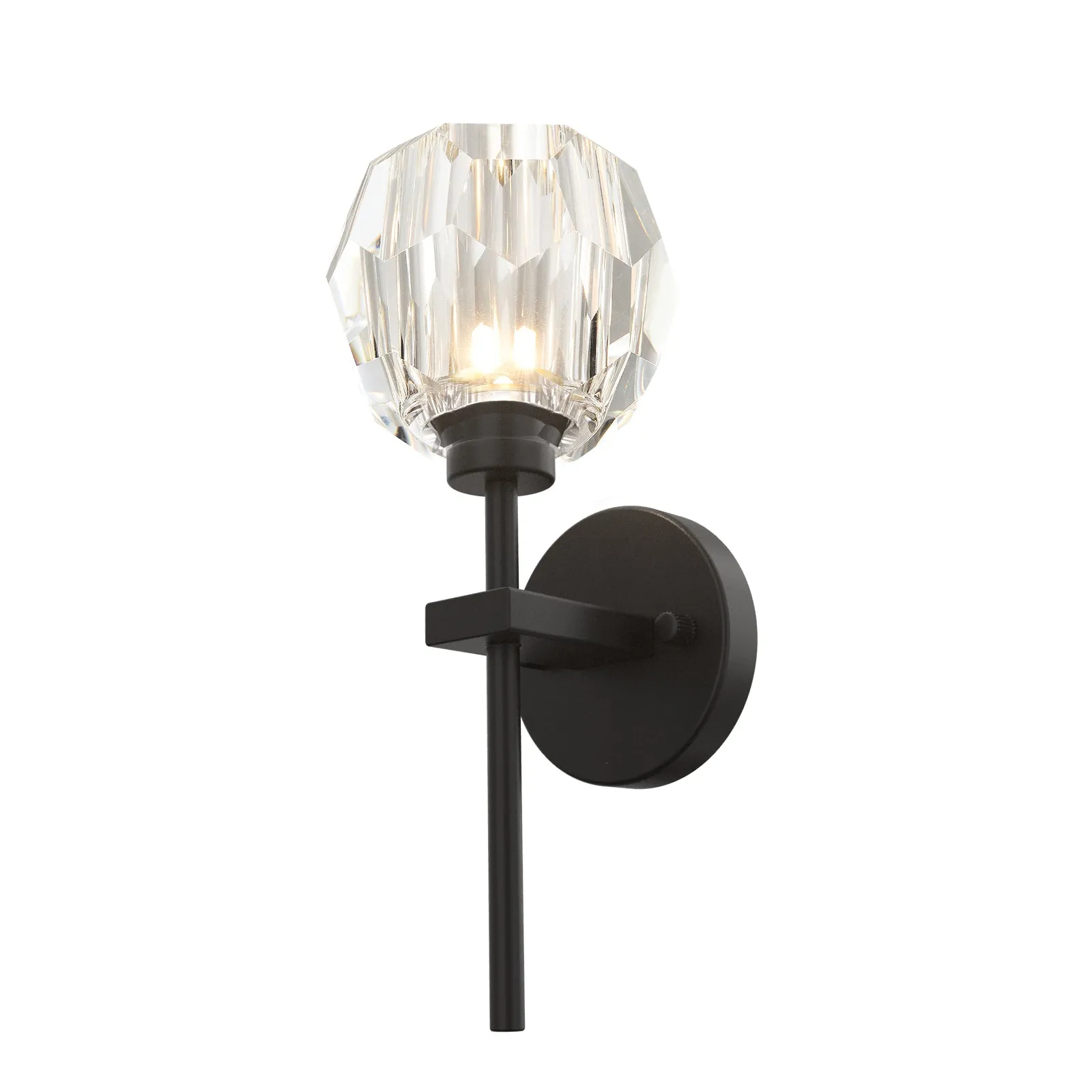 TULIM 1-Light Wall Light Short Stem Crystal Glass Shade Aged Brass G9