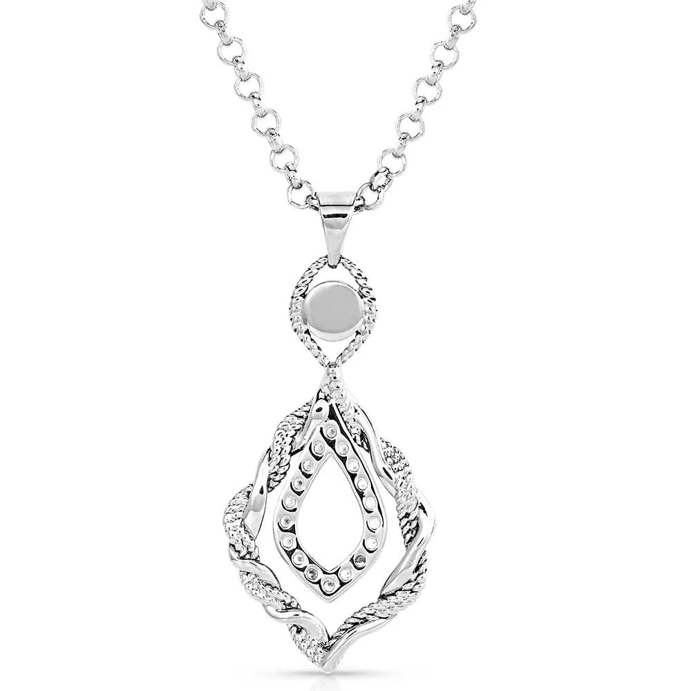 Twisted in Time Crystal Turquoise Necklace
