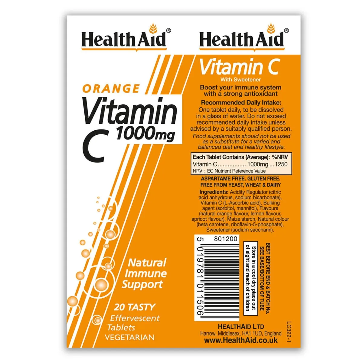 Vitamin C 1000mg - Effervescent (Orange Flavour) Tablets