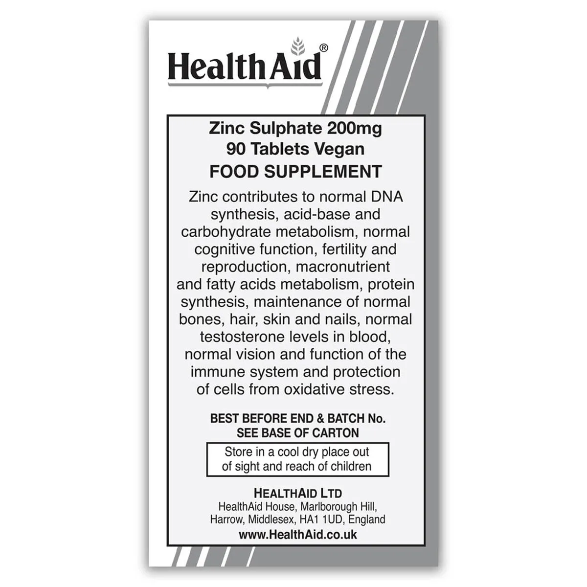 Zinc Sulphate 200mg Tablets